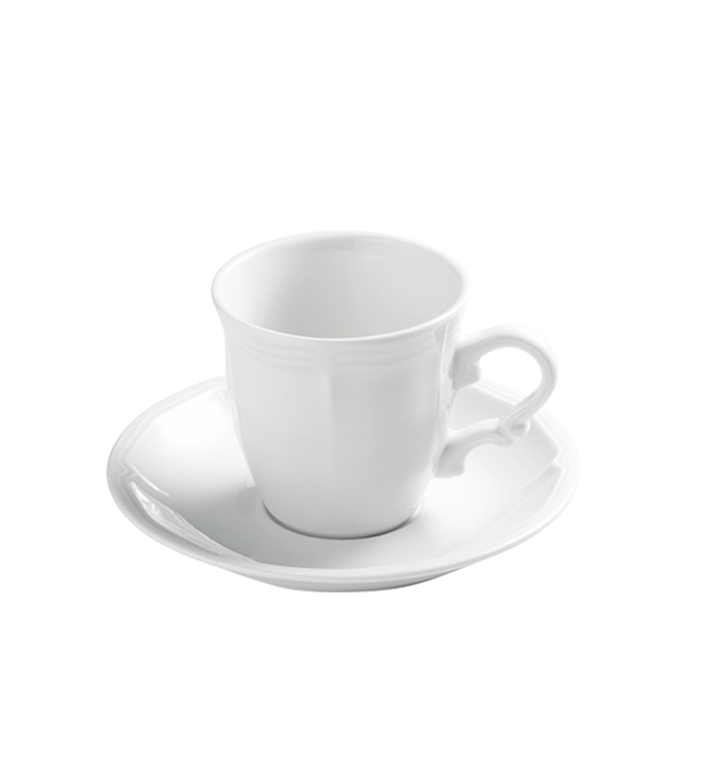 40-Tasses-à-Café-en-Porcelaine-Blanche 40 Tasses à Café en Porcelaine Blanche – Image 1